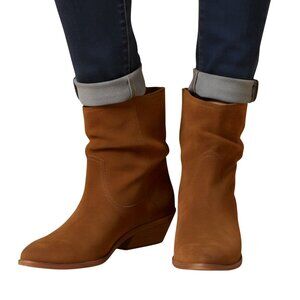 Frye Farrah Wave Short Brown Suede Ankle Boot Wheat Size 7M